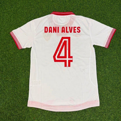Dani Alves Sevilla Gedenk-Heim-Retro-Fußballtrikot-Set in Rot