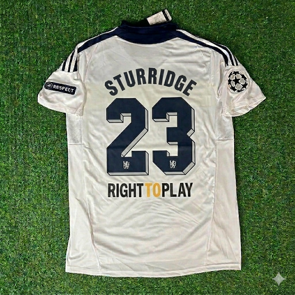 Chelsea 2011/12 Champions League White Yellow Retro Jersey – Daniel Sturridge 23