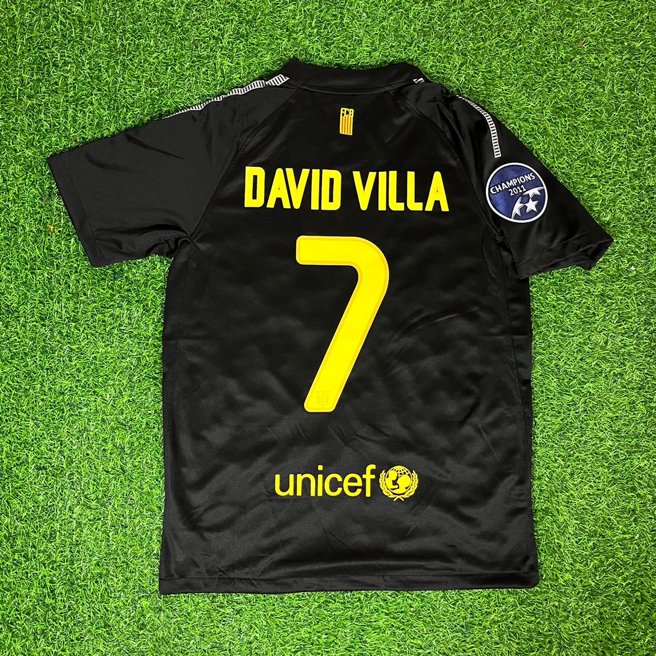 David Villa Black Barcelona 2011/12 Retro Kit Shirt Jersey Trikot Maglia Soccer Shirt