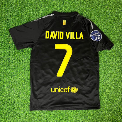 David Villa Black Barcelona 2011/12 Retro Kit Shirt Jersey Trikot Maglia Soccer Shirt