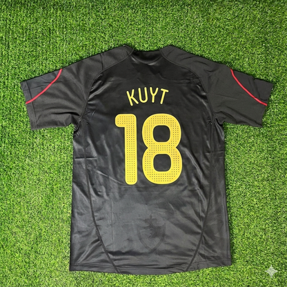 Liverpool 2009/10 Schwarzes Retro-Trikot – Dirk Kuyt