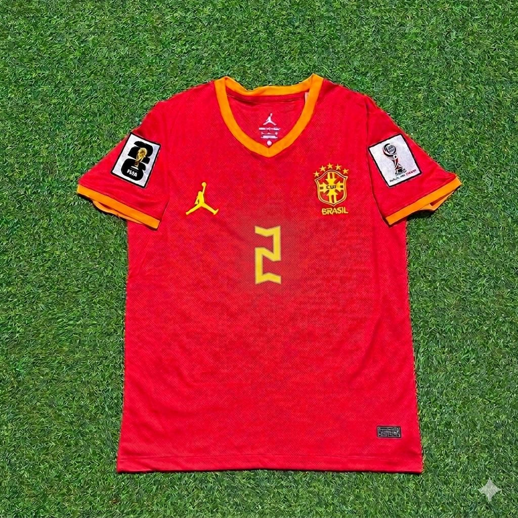 Éder Militão 2# Brazil 2026 World Cup Red Jersey Trikot