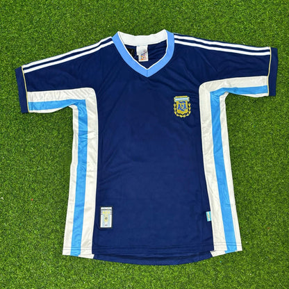 Juan Román Riquelme #10 Argentina Blue Retro Football Jersey