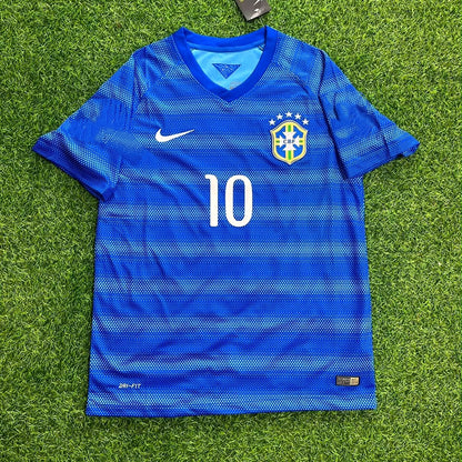 Ronaldinho #10 Brasil Camiseta Retro Azul Trikot