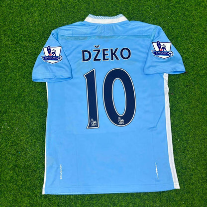 Edin Dzeko 10 Manchester City 2011/12 Heimtrikot Blau Retro Trikot Jersey Maillot Fußballhemd