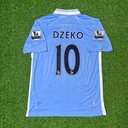 Edin Dzeko 10 Manchester City 2011/12 Heimtrikot Blau Retro Trikot Jersey Maillot Fußballhemd
