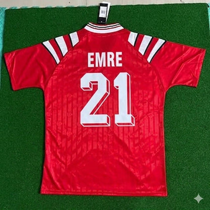 Türkisrotes nostalgisches Retro-Fußballtrikot – Emre Belözoğlu