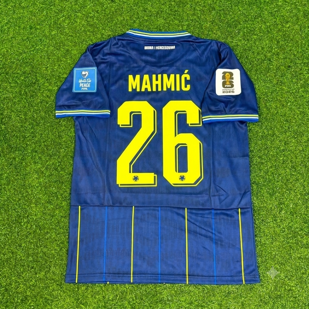 Ermin Mahmic Bosnia and Herzegovina 2026 World Cup Blue Football Jersey