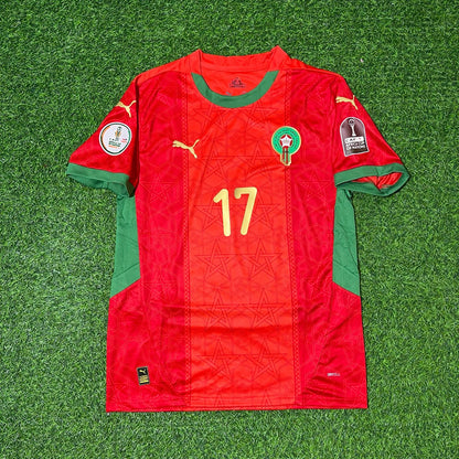 Ez Abde Ezzalzouli Marokko Afrika-Cup 2025 Rotes Fußballtrikot für die neue Saison