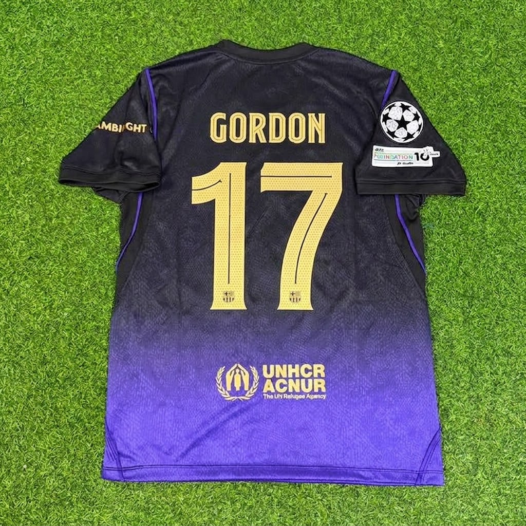 Barcelona 2027 Champions League Patch Away Jersey – Anthony Gordon 17