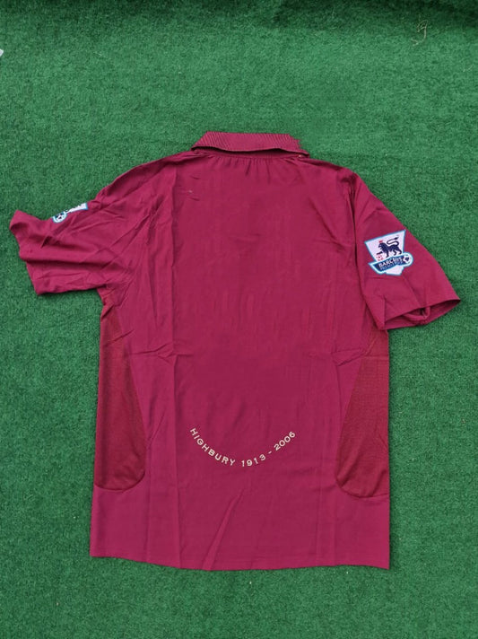 Arsenal 2006 Highbury Burguny Premier League Patch Retro Football Jersey