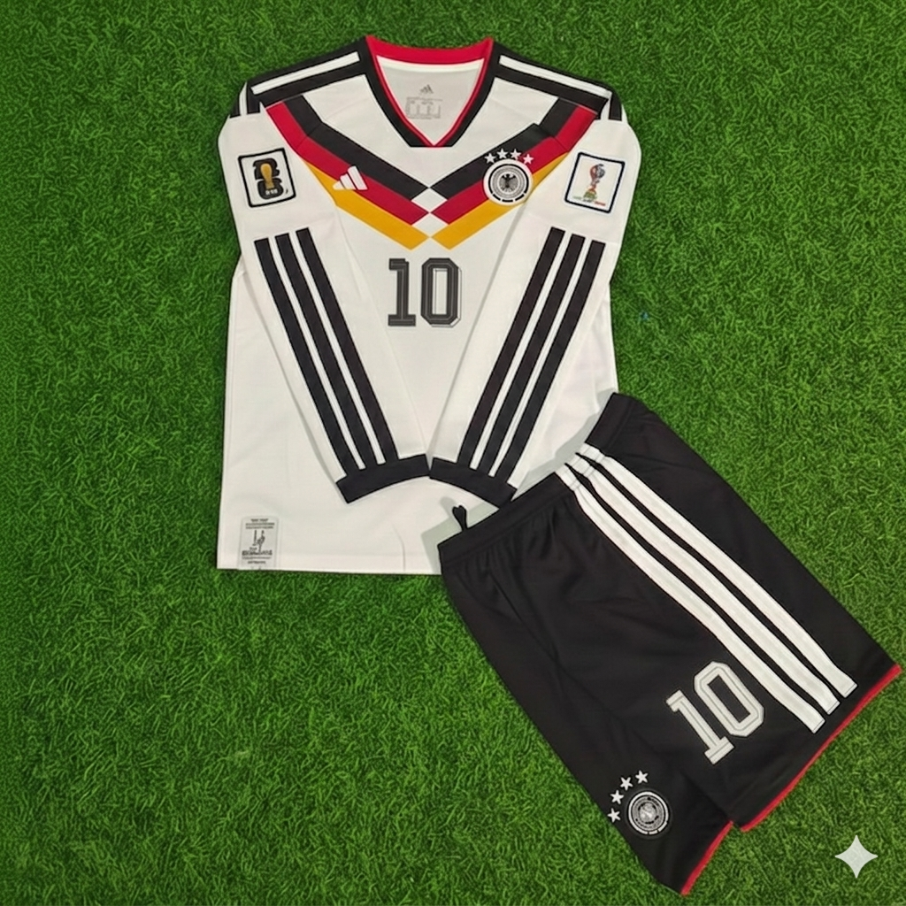 Jamal Musiala 10- Germany 2026 World Cup Kids Long Sleeve Home Football Jersey Kit
