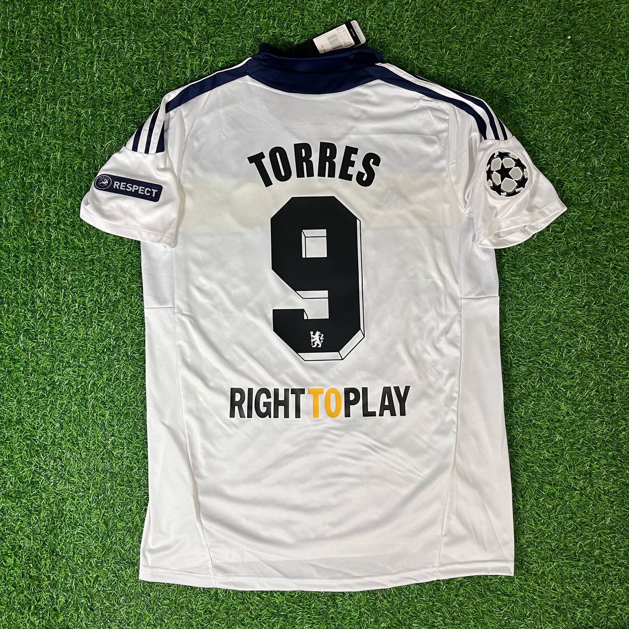 Fernando Torres 9 - Chelsea 2011 2012 Champions League Weiß Gelb Retro Trikot