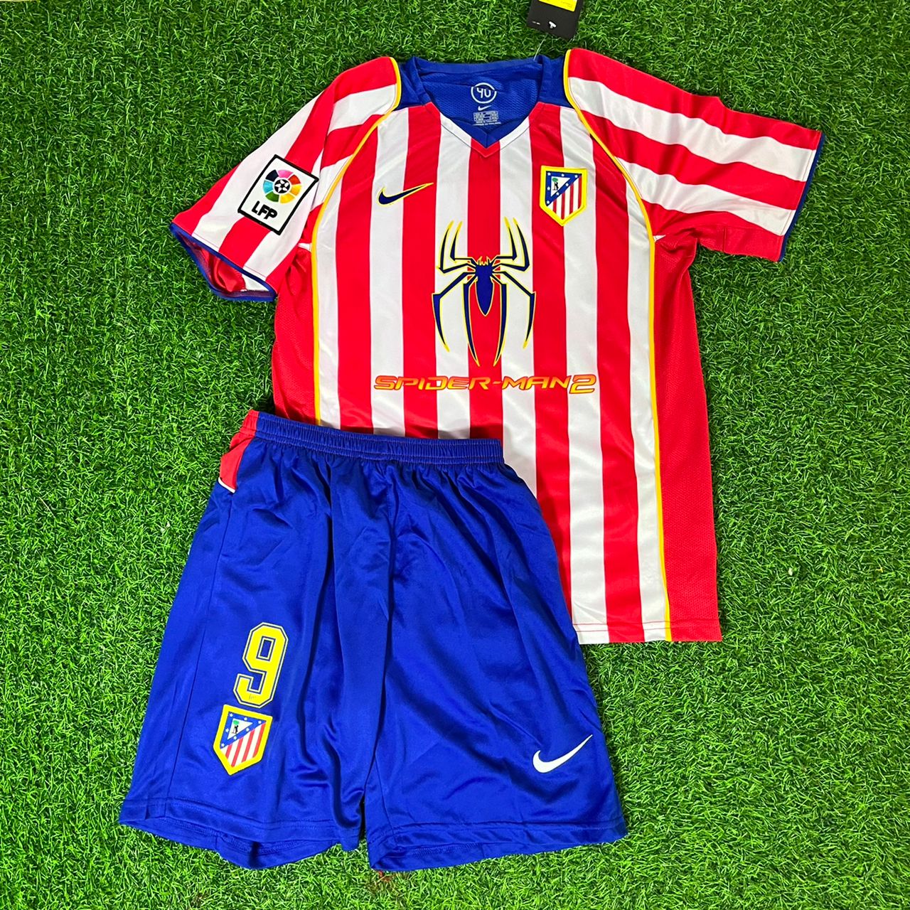 Fernando Torres Atletico Madrid Kids SpiderMan Retro Football Jersey Soccer Shirt