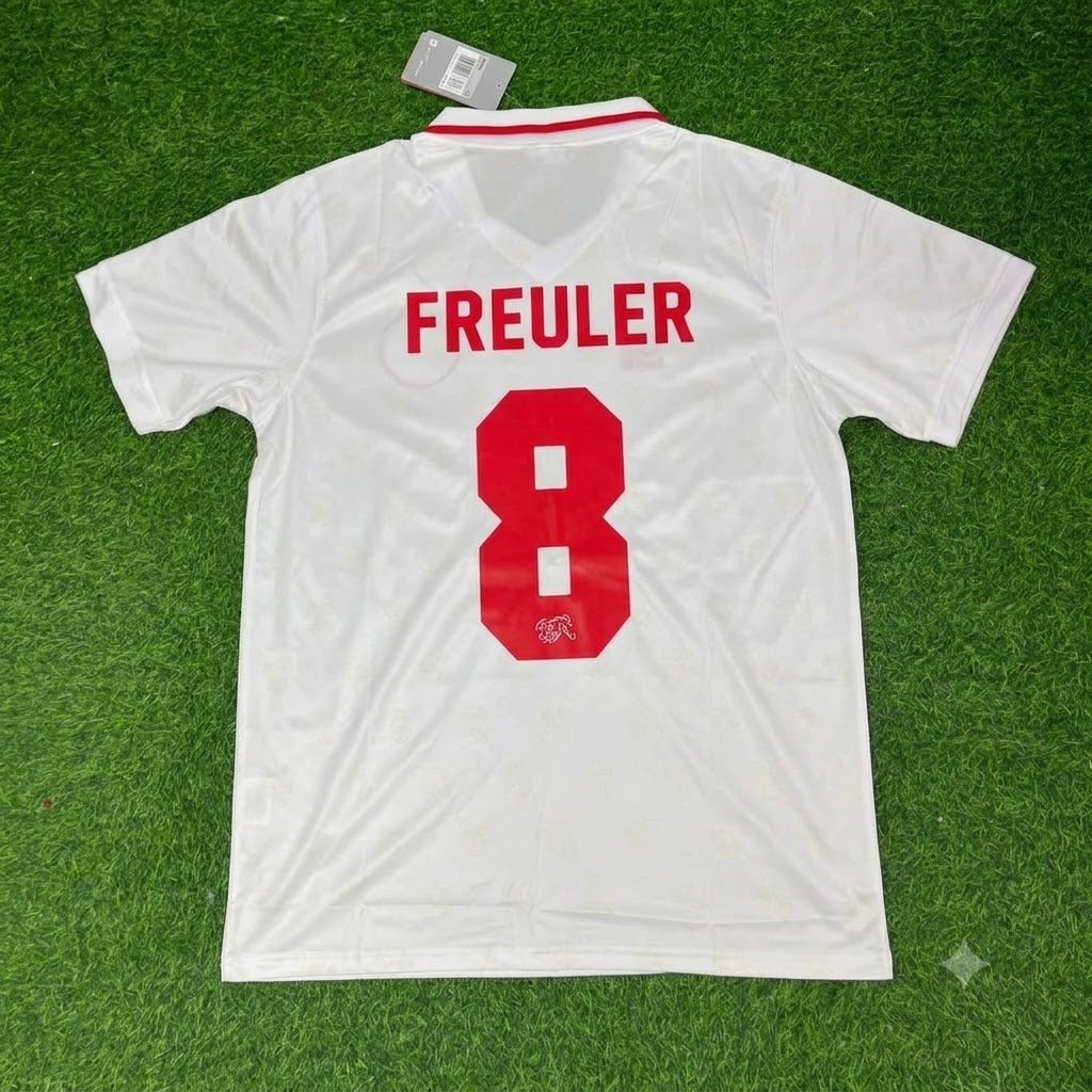 Remo Freuler Switzerland White Retro Football Jersey