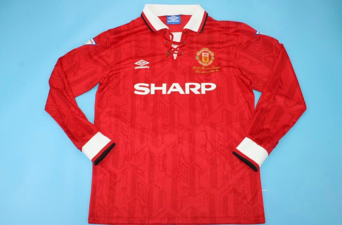 David Beckham Manchester United 1992-1993 Retro Langarm Fußballtrikot-Set