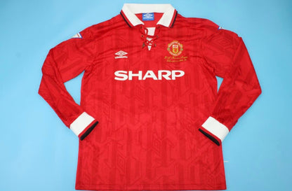 David Beckham Manchester United 1992-1993 Retro Langarm Fußballtrikot-Set