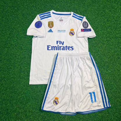 Gareth Bale 11- Real 2018 Final Kids Jersey Trikot Maillot Soccer Shirt