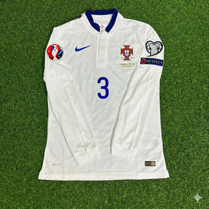 Pepe Portugal EURO 2016 Weißes Langarm Retro-Fußballtrikot
