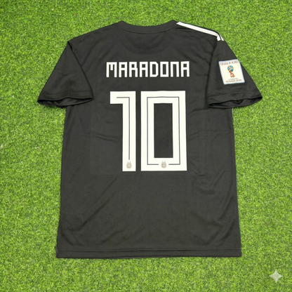 Diego Armando Maradona Argentinien Schwarzes Retro-Fußballtrikot