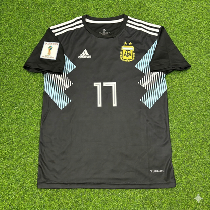 Nicolas Otamendi Argentina 2018 World Cup Black Retro Football Jersey