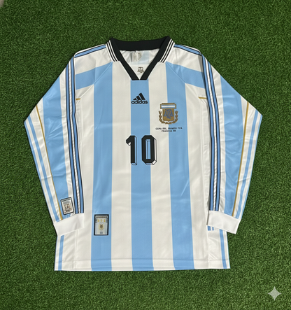 Argentina Long Sleeve Retro Football Jersey – Lionel Messi