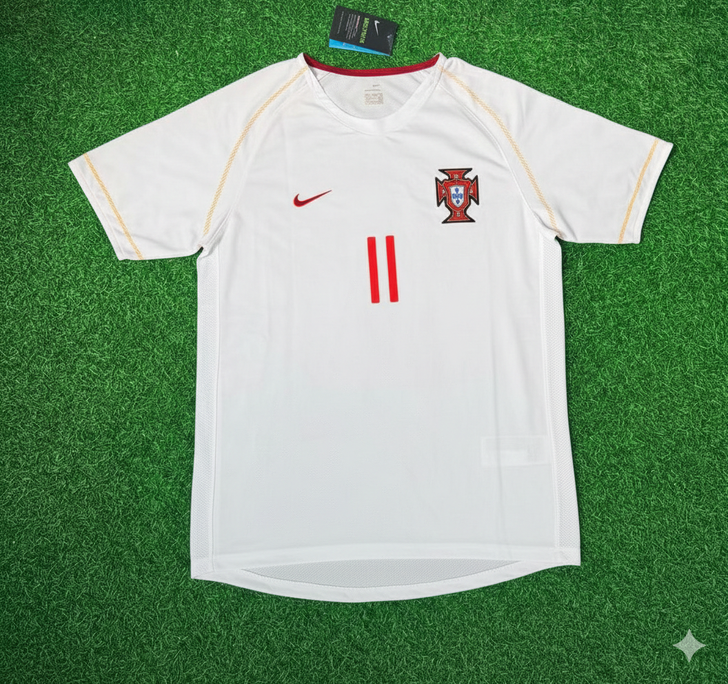 Sergio Conceiçáo Portugal 2002 Retro White Debut Football Jersey