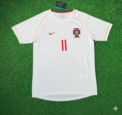 Sergio Conceiçáo Portugal 2002 Retro White Debut Football Jersey