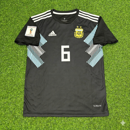 Federico Fazio Argentinien WM 2018 Schwarzes Retro-Fußballtrikot
