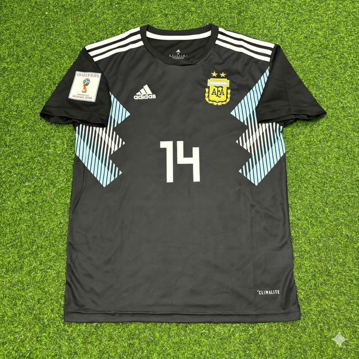 Javier Mascherano Argentina 2018 World Cup Black Retro Football Jersey