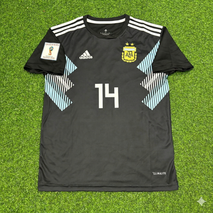 Javier Mascherano Argentina 2018 World Cup Black Retro Football Jersey