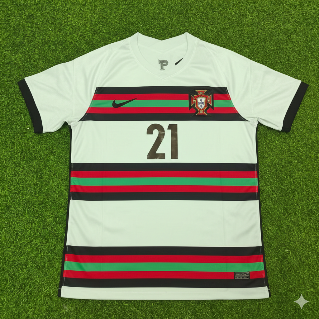 Diogo Jota Portugal EURO 2020 Retro Away Football Jersey
