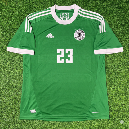 Germany 2012 EURO Green Retro Football Jersey – Mario Gomez