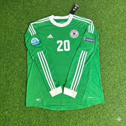 Deutschland 2012 EURO Langarm-Retro-Fußballtrikot in Grün – Jerome Boateng