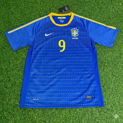 Ronaldo Nazario Brasilien WM 2010 Retro Blau Trikot