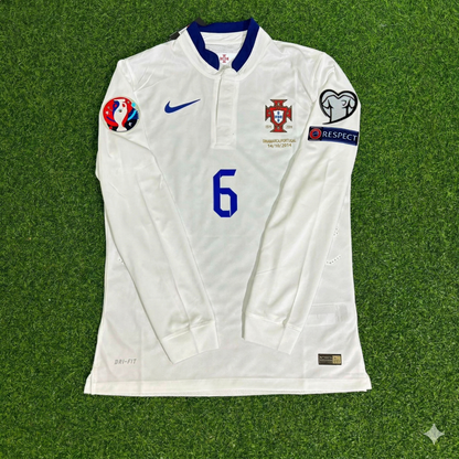Ricardo Carvalho Portugal EURO 2016 Weißes Langarm-Retro-Fußballtrikot