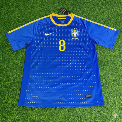 Dunga Brasilien 2010 Weltmeisterschaft Retro Blaues Trikot