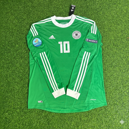 Germany 2012 EURO Long Sleeve Green Retro Football Jersey – Lukas Podolski