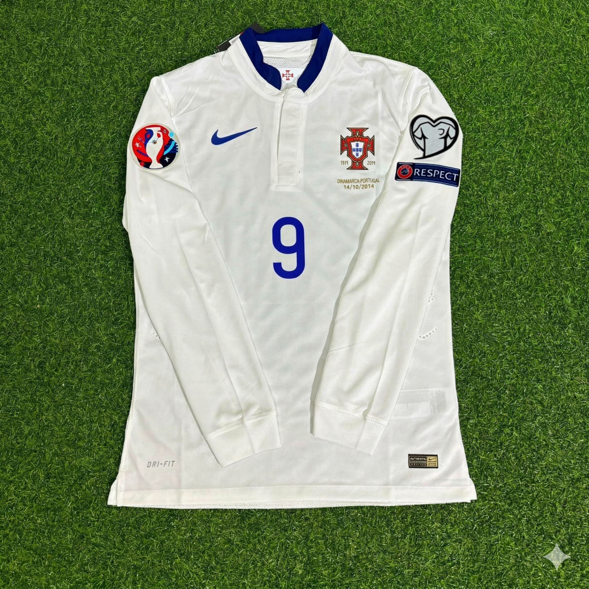 Eder Portugal EURO 2016 White Long Sleeve Retro Football Jersey