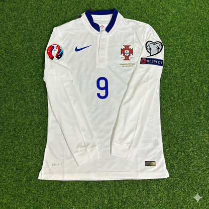Eder Portugal EURO 2016 White Long Sleeve Retro Football Jersey