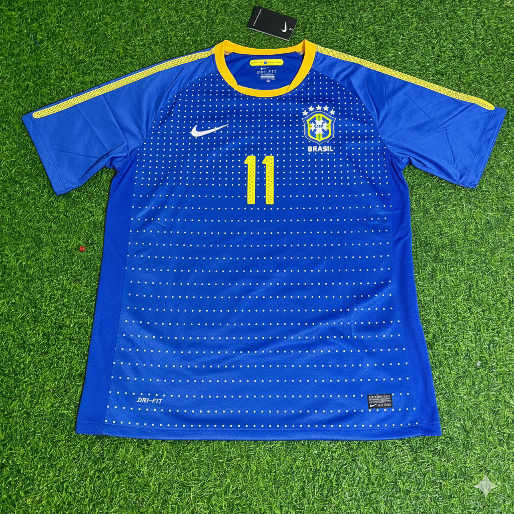 Romario Brazil 2010 World Cup Retro Blue Jersey Trikot