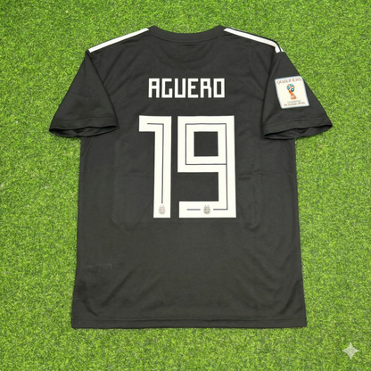 Sergio Kun Agüero Argentinien WM 2018 Schwarzes Retro Fußballtrikot