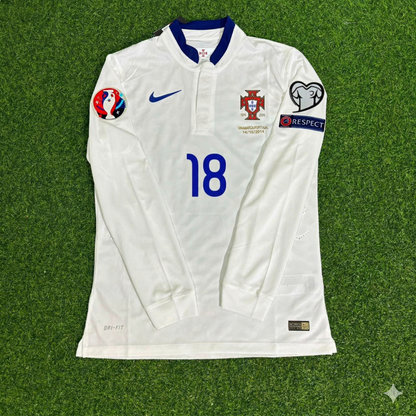 Rafa Silva Portugal EURO 2016 Weißes Langarm-Retro-Fußballtrikot