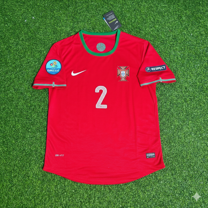 Bruno Alves Portugal Euro 2012 Red Retro Football Jersey Kit