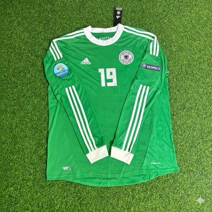 Camiseta de fútbol retro de manga larga de Alemania EURO 2012 en verde – Mario Götze