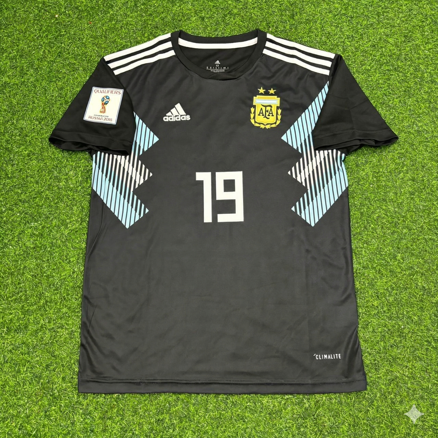 Sergio Kun Agüero Argentinien WM 2018 Schwarzes Retro Fußballtrikot