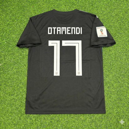 Nicolas Otamendi Argentina 2018 World Cup Black Retro Football Jersey