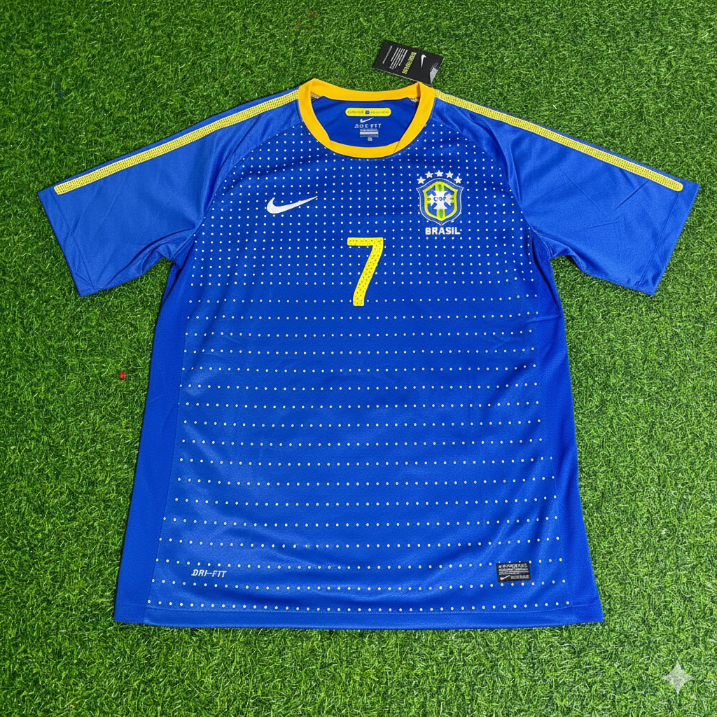 Adriano Brasilien 2010 WM Retro Blaues Trikot