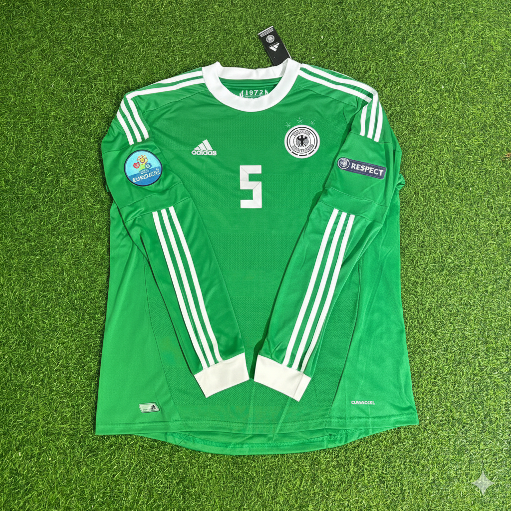 Germany 2012 EURO Long Sleeve Green Retro Football Jersey – Mats Hummels