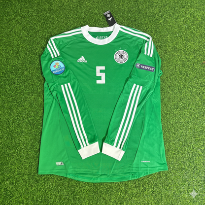 Germany 2012 EURO Long Sleeve Green Retro Football Jersey – Mats Hummels
